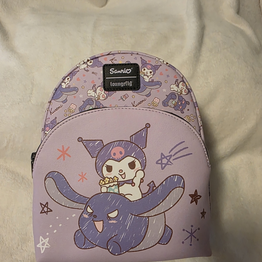 Loungefly Kuromi Baku Snacks Mini Backpack.